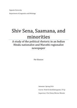 Shiv Sena, Saamana, and Minorities Without Appendices