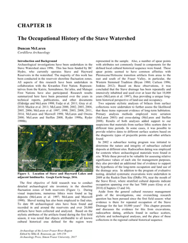 CHAPTER 18 the Occupational History of the Stave Watershed