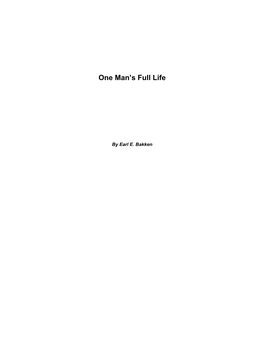 One Man's Full Life* (Book)