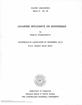 Javanese Influence on Indonesian