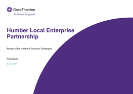 Review of the Humber's Economic Geography