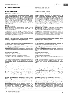 1. Ozemlje in Podnebje Territory and Climate