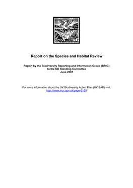 Report on the Species and Habitat Review 2007