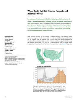 Thermal Properties of Reservoir Rocks