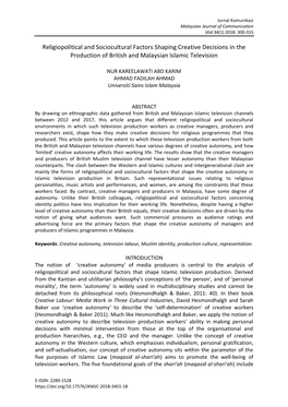 Religiopolitical and Sociocultural Factors Shaping Creative Decisions in the Production of British and Malaysian Islamic Television