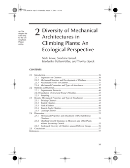 2 Diversity of Mechanical Architectures in Climbing Plants