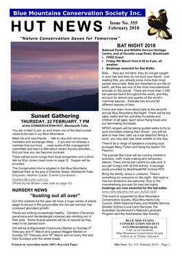 Blue Mountains Conservation Society Inc. Sunset Gathering