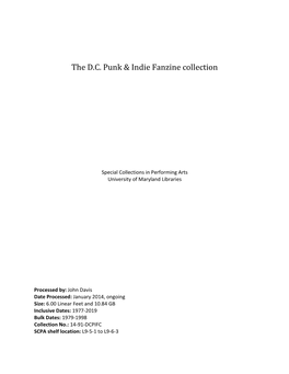 The D.C. Punk & Indie Fanzine Collection