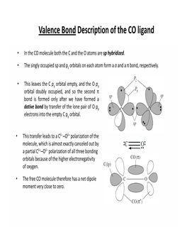 Valence Bond Description of the CO Ligand