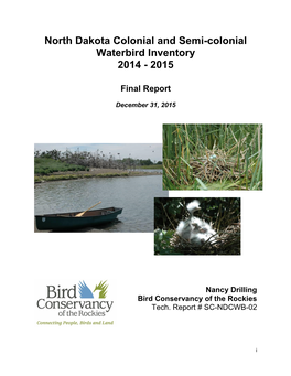 2015 North Dakota Colonial and Semi-Colonial Waterbird Inventory