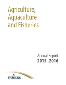 Agriculture, Aquaculture and Fisheries, Annual Report 2015-2016