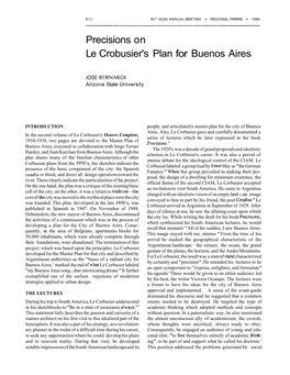 Precisions on Le Crobusier's Plan for Buenos Aires