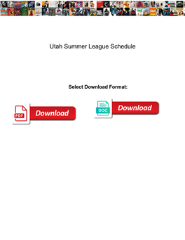 Utah Summer League Schedule
