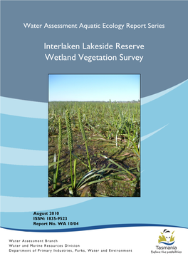 Interlaken Lakeside Reserve Wetland Vegetation Survey