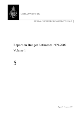 Budget Estimates 1999-00