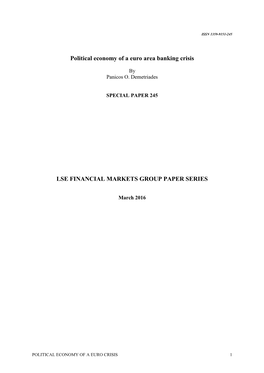 Political Economy of a Euro Area Banking Crisis LSE FINANCIAL