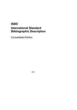 ISBD Consolidated Edition