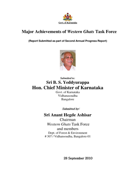 Hon. Chief Minister of Karnataka Govt