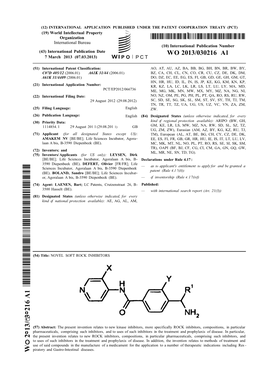 WO 2013/030216 Al 7 March 2013 (07.03.2013) P O P C T