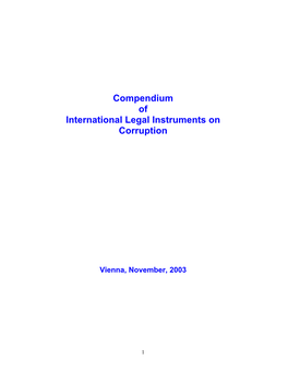 Compendium of International Legal Instruments on Corruption