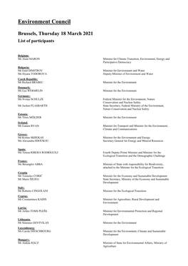 List of Participants