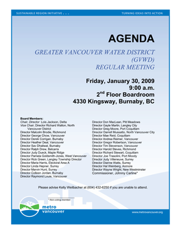 GVWD Board Meeting Agenda