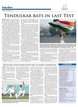 Tendulkar Bats in Last Test