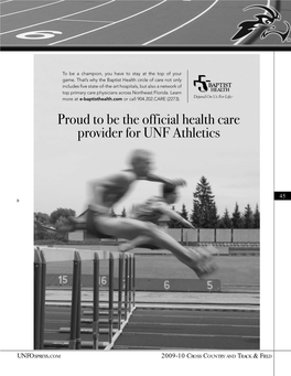 Proud to Be the Official Health Care Provider for UNF Athletics