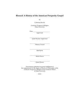 A History of the American Prosperity Gospel