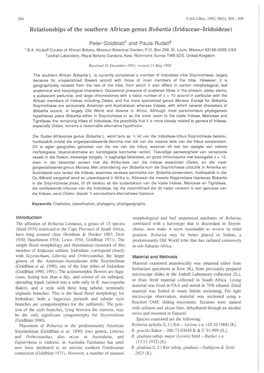 Relationships of the Southern African Genus Bobartia (Iridaceae–Iridoideae)