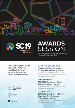 SC19 Awards Session