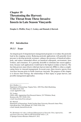 The Threat from Three Invasive Insects in Late Season Vineyards