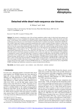 Detached White Dwarf Main-Sequence Star Binaries