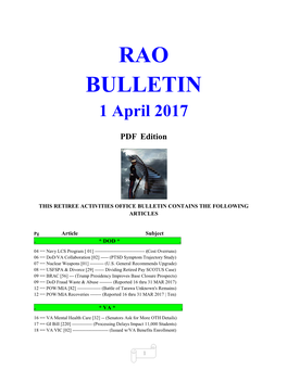 RAO BULLETIN 1 April 2017