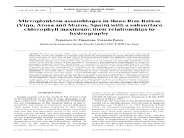 Microplankton Assemblages in Three Rias Baixas (Vigo, Arosa and Muros, Spain) with a Subsurface Chlorophyll Maximum: Their Relationships to Hydrography