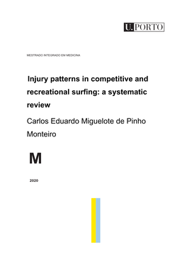 Injury Patterns in Competitive and Recreational Surfing: a Systematic Review