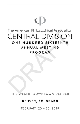 APA Central Division 2019 Annual Meeting Program