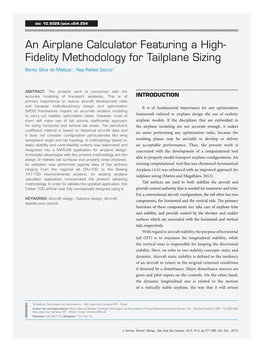 Fidelity Methodology for Tailplane Sizing Bento Silva De Mattos1, Ney Rafael Secco1