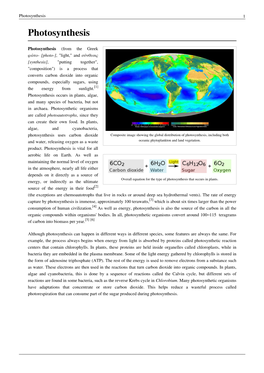 Photosynthesis 1 Photosynthesis