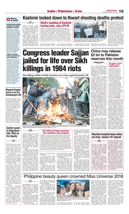 Congress Leader Sajjan Jailed for Life Over Sikh Killings in 1984 Riots