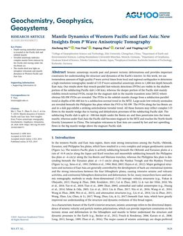 Mantle Dynamics of Western Pacific and East Asia