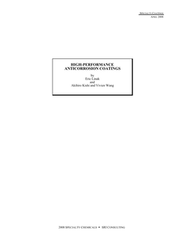 HIGH-PERFORMANCE ANTICORROSION COATINGS by Eric Linak and Akihiro Kishi and Vivien Wang