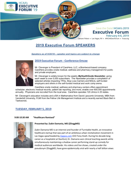 2019 Executive Forum SPEAKERS