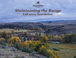 Maintaining the Range Fall 2019 Newsletter