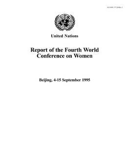 Report of the Fourth World Conference on Women