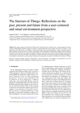 The Internet-Of-Things: Reflections on the Past, Present and Future from A