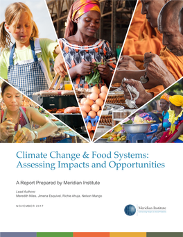 Climate Change & Food Systems: Assessing Impacts and Opportunities