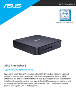 ASUS Chromebox 3 Lightweight, Space Saving