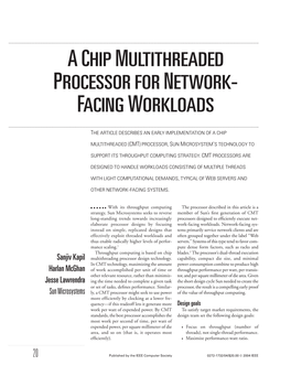 A Chip Multithreaded Processor for Network-Facing Workloads