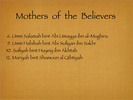 Mothers of the Believers